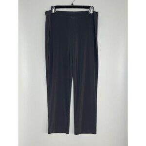 Clara Sunwoo Signature Straight Leg Pull On Ankle Pants Charcoal Gray Size Med